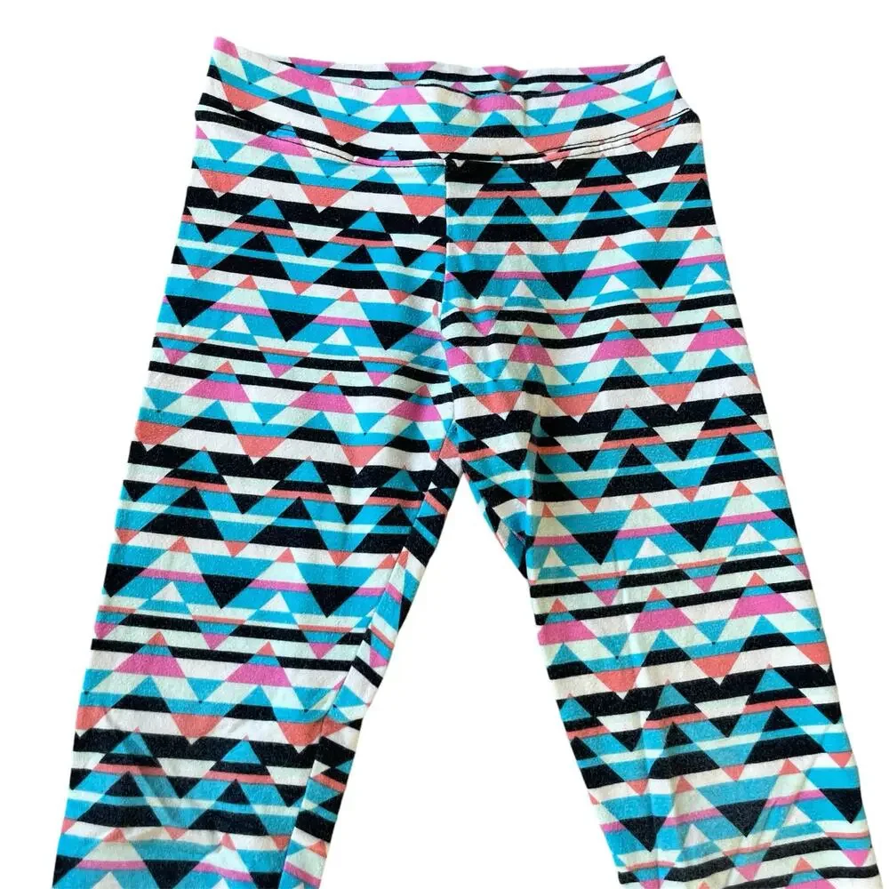 Girls 8 Justice Rainbow Colorful Aztec Stretch Comfy Leggings